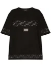 Dolce & Gabbana Lace-embellished Short-sleeve T-shirt In Black