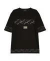 Dolce & Gabbana Lace-embellished Short-sleeve T-shirt In Black