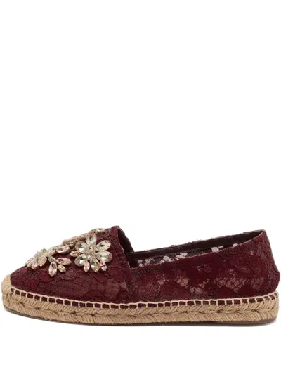 Pre-owned Dolce & Gabbana Lace Embellishment Espadrilles