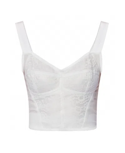 Dolce & Gabbana Lace-embroidered Corset-style Bustier In White