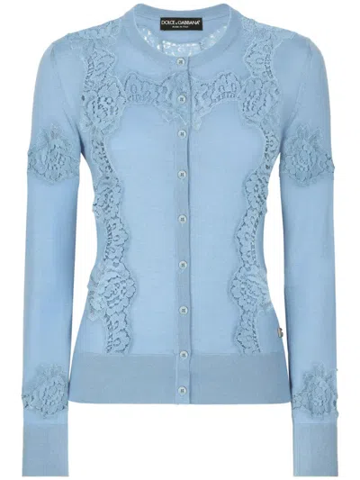 DOLCE & GABBANA LACE EMBROIDERY DETAILING CARDIGAN