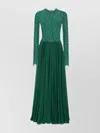 Dolce & Gabbana Lace-panel Gown In Green