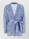 Dolce & Gabbana Camicia Pigiama In Pizzo Azzurro Donna