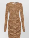 Dolce & Gabbana Lace Floral Chantilly Dress With Long Sleeves