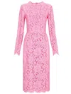 Dolce & Gabbana Midi Dress In Floral Cordonnet Lace