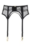 Dolce & Gabbana Lace Garter Belt With Logo In Black