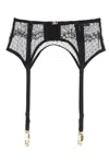 Dolce & Gabbana Lace Garter Belt With Logo In Nero