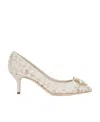 Dolce & Gabbana Bellucci Embellished Lace Pumps In White