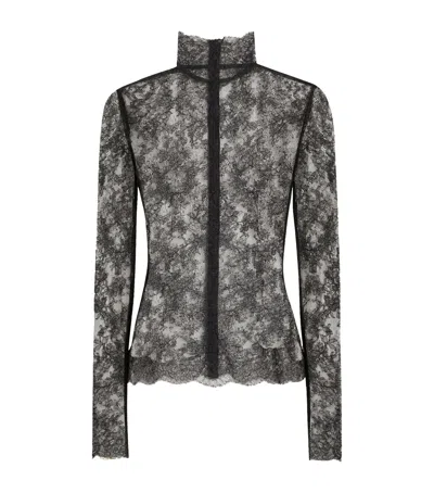 DOLCE & GABBANA LACE HIGH-NECK BLOUSE