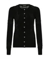 Dolce & Gabbana Lace-inserts Buttoned Cardigan In Black