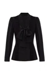 Dolce & Gabbana Silk Shirt With Lace Inlay In Nero