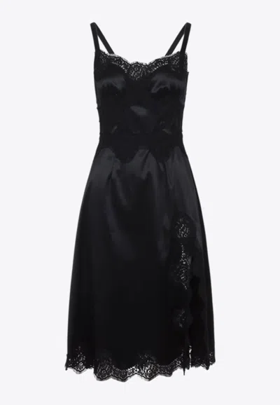 DOLCE & GABBANA LACE-INSERT KNEE-LENGTH DRESS