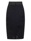 Dolce & Gabbana Lace-insert Pencil Midi Skirt In Black