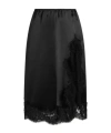 Dolce & Gabbana Lace-insert Satin Skirt In Black