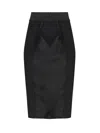 Dolce & Gabbana Lace Insert Skirt In Black