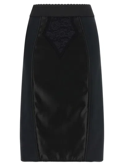 Dolce & Gabbana Lace Insert Skirt Skirts Black