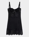Dolce & Gabbana Lace-inset Silk Bustier Mini Dress In Black