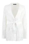 Dolce & Gabbana Single Breasted Lace Jacket In White