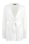 Dolce & Gabbana Single Breasted Lace Jacket In White