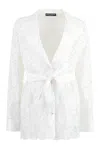 Dolce & Gabbana Single Breasted Lace Jacket In White