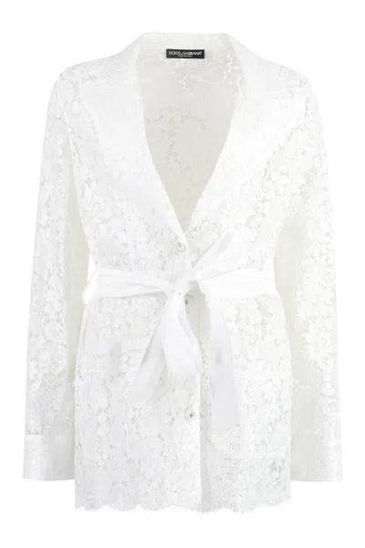 Dolce & Gabbana Lace Jacket In White