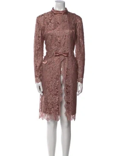 Pre-owned Dolce & Gabbana Lace Knee-length Dress In Pink