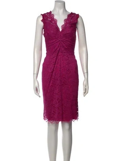 Pre-owned Dolce & Gabbana Lace Knee-length Dress In Pink