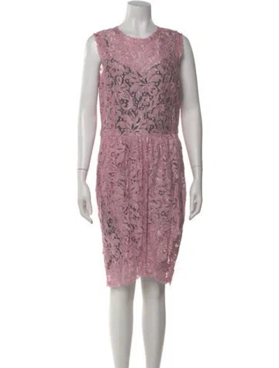 Pre-owned Dolce & Gabbana Lace Knee-length Dress In Pink