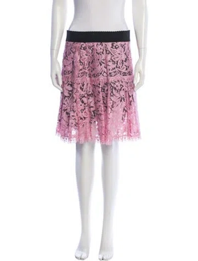 Pre-owned Dolce & Gabbana Lace Knee-length Skirt In Pink