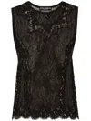 Dolce & Gabbana Knitted Lace Tank Top In Black