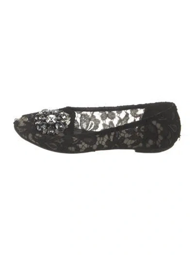 Pre-owned Dolce & Gabbana Lace Lace Pattern Ballet Flats In Black