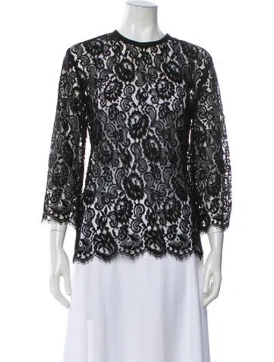 Pre-owned Dolce & Gabbana Lace Lace Pattern Blouse In Black
