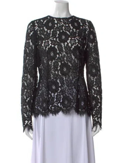 Pre-owned Dolce & Gabbana Lace Lace Pattern Blouse In Black
