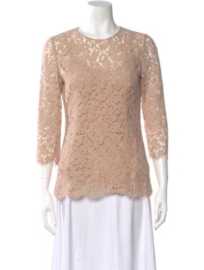 Pre-owned Dolce & Gabbana Lace Lace Pattern Blouse In Pink