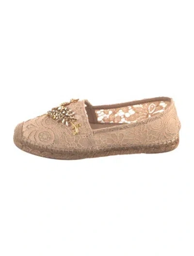 Pre-owned Dolce & Gabbana Lace Lace Pattern Espadrilles In Neutral