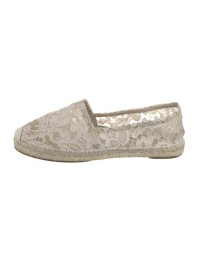 Pre-owned Dolce & Gabbana Lace Lace Pattern Espadrilles In White