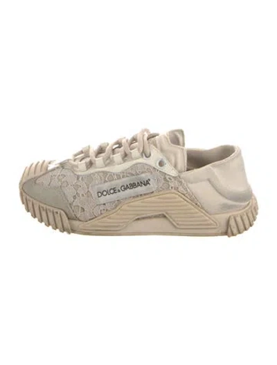 Pre-owned Dolce & Gabbana Lace Lace Pattern Sneakers In Neutral