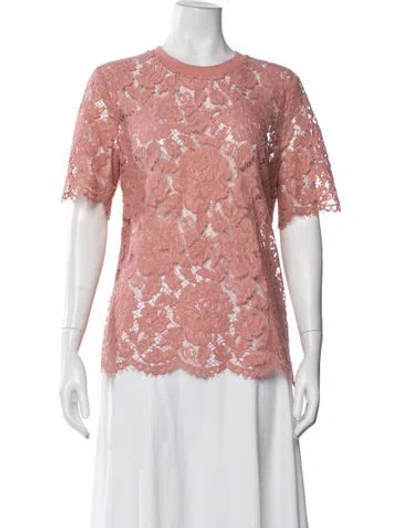 Pre-owned Dolce & Gabbana Lace Lace Pattern Top In Pink