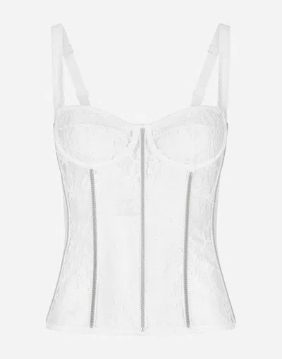 DOLCE & GABBANA LACE LINGERIE BUSTIER WITH STRAPS