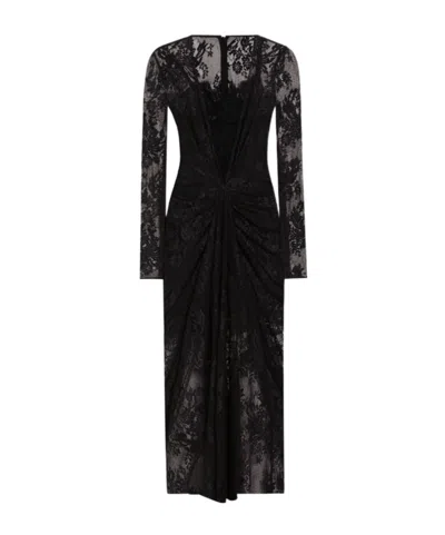 Dolce & Gabbana Lace Long-sleeve Dress In Black