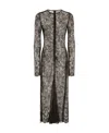 Dolce & Gabbana Elegant Black Semi-sheer Lace Midi Dress For Women In Black