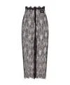Dolce & Gabbana Semi-sheer Lace Midi Skirt In Gray