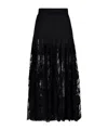 Dolce & Gabbana Dolce  Gabbana Lace Midi Charmeuse Skirt In Black