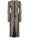 Dolce & Gabbana Elegant Black Semi-sheer Lace Midi Dress For Women In Black