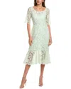 Dolce & Gabbana Lace Midi Dress In Green
