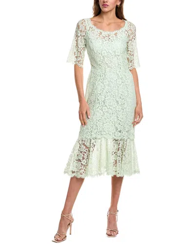 Dolce & Gabbana Lace Midi Dress In Green