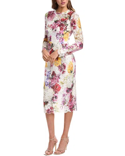Dolce & Gabbana Lace Midi Dress In Multi