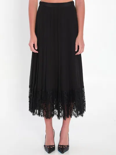 Dolce & Gabbana Lace Midi Skirt In Black