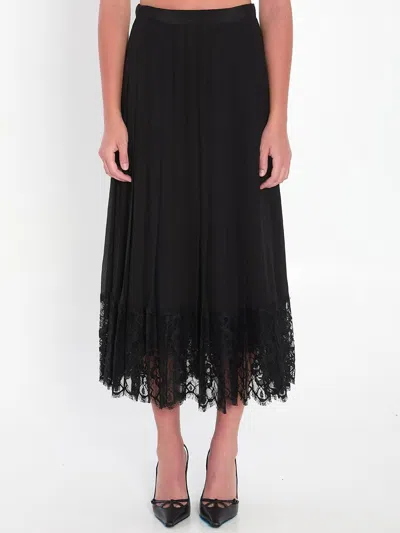 Dolce & Gabbana Lace Midi Skirt In Black