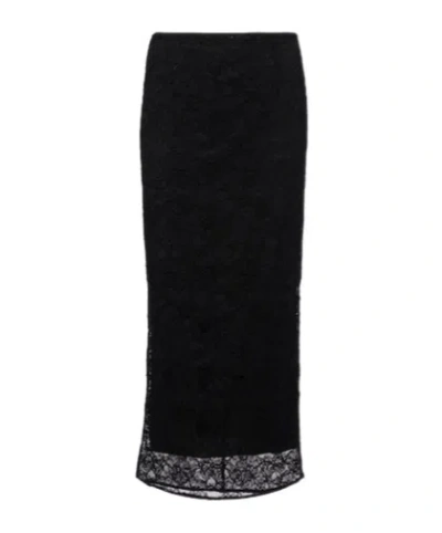 Dolce & Gabbana Lace Midi Skirt In Black